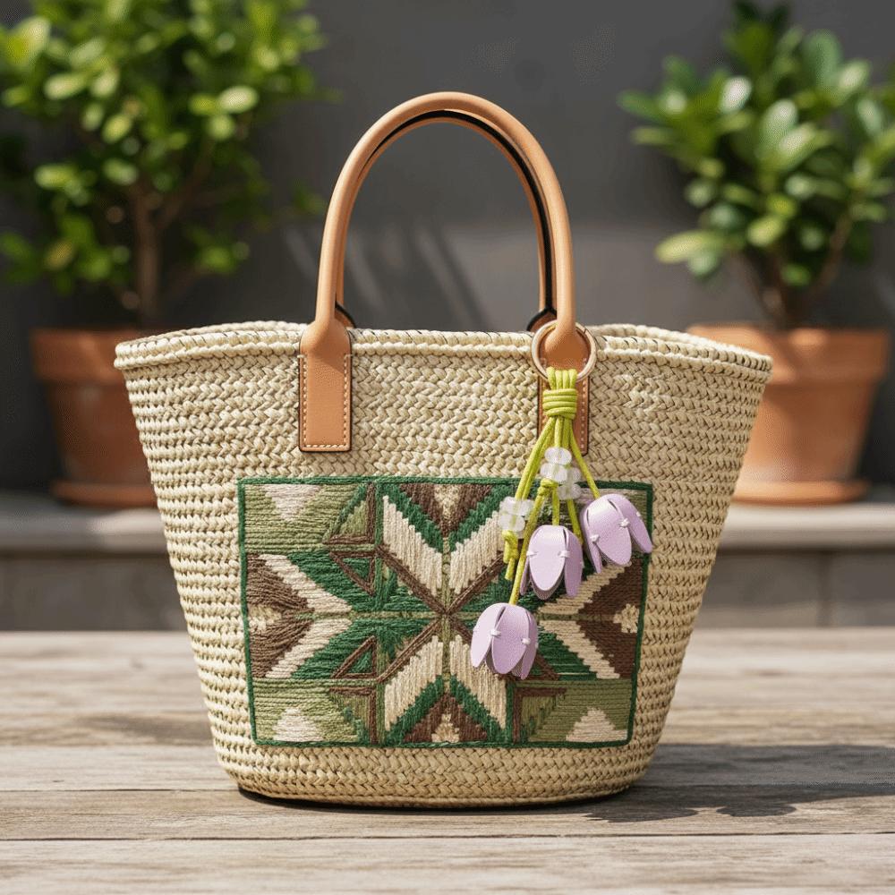 Ručně vyrobený Kožený Klíčenka Věšák Taška Přívěsek Krásná Květina PU Kůže Přívěsek Taška Ozdoba