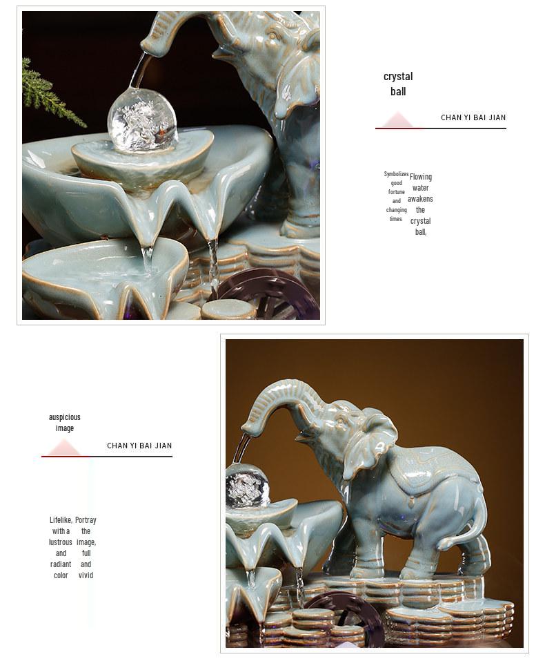 Elegant Chinese-Style Flowing Water Humidifier for Living Room and Office Decor