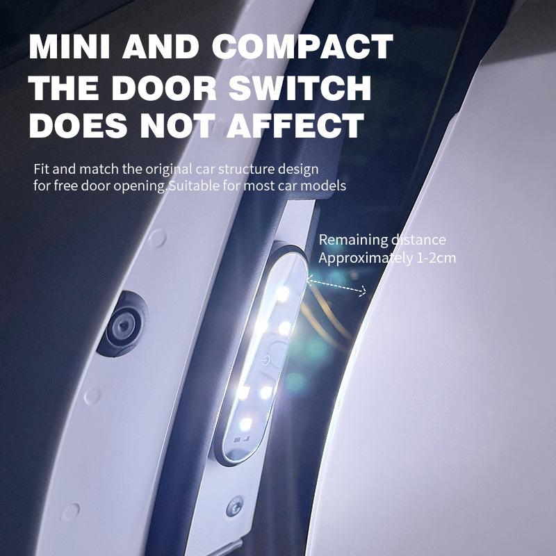 LED Car Door Lights Welcome Light Magnetic Control USB Charging Auto Open Door Safe Anti-collision Emergency Warning Signal Lamp