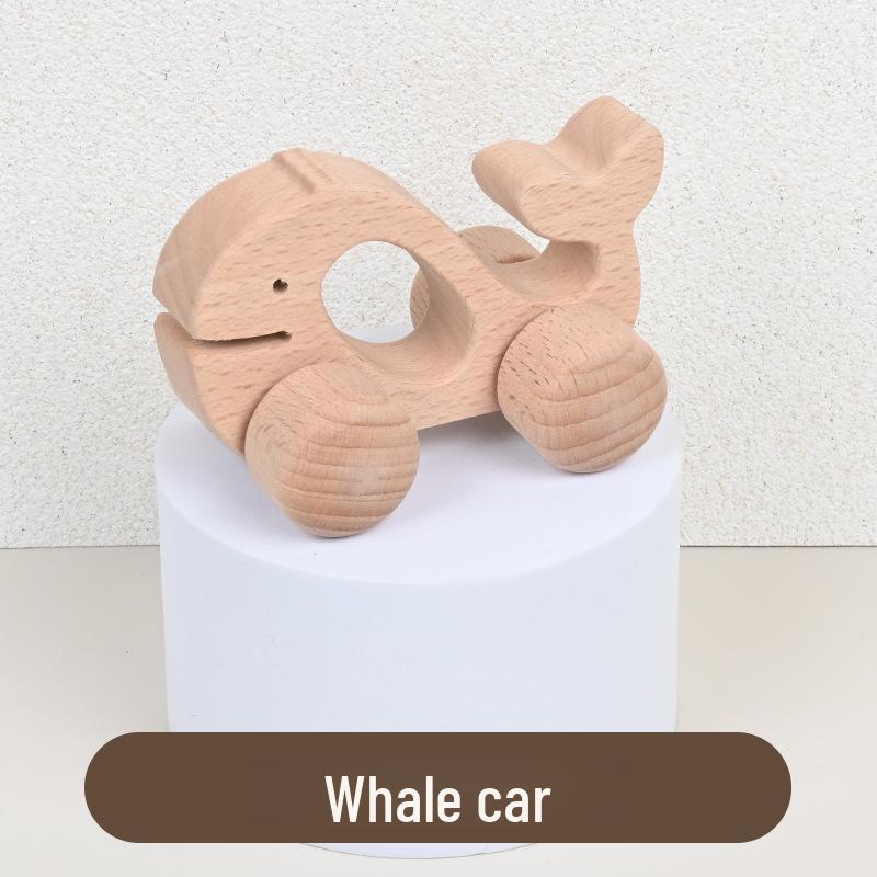 Eco-Friendly Beech Wood Toy Car - Natural Finish, Safe for Kids' Education