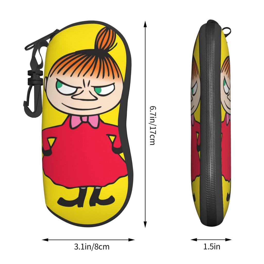 Moomin Little My Eyeglasses Stylish and Cute Eyeglasses Bag with Soft Neoprene with Zipper Closure [HTSW] Case/Bag, Pouch/Sunglasses Hook,