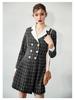 Plaid Yarn-Dyed Stretch Polyester Fabric for Women's Spring/Autumn Suits, Shirts, and Dresses.