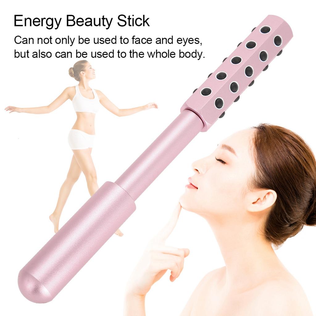 Germanium Particles Face Massage Stick Energy Beauty Massager Stick Gold