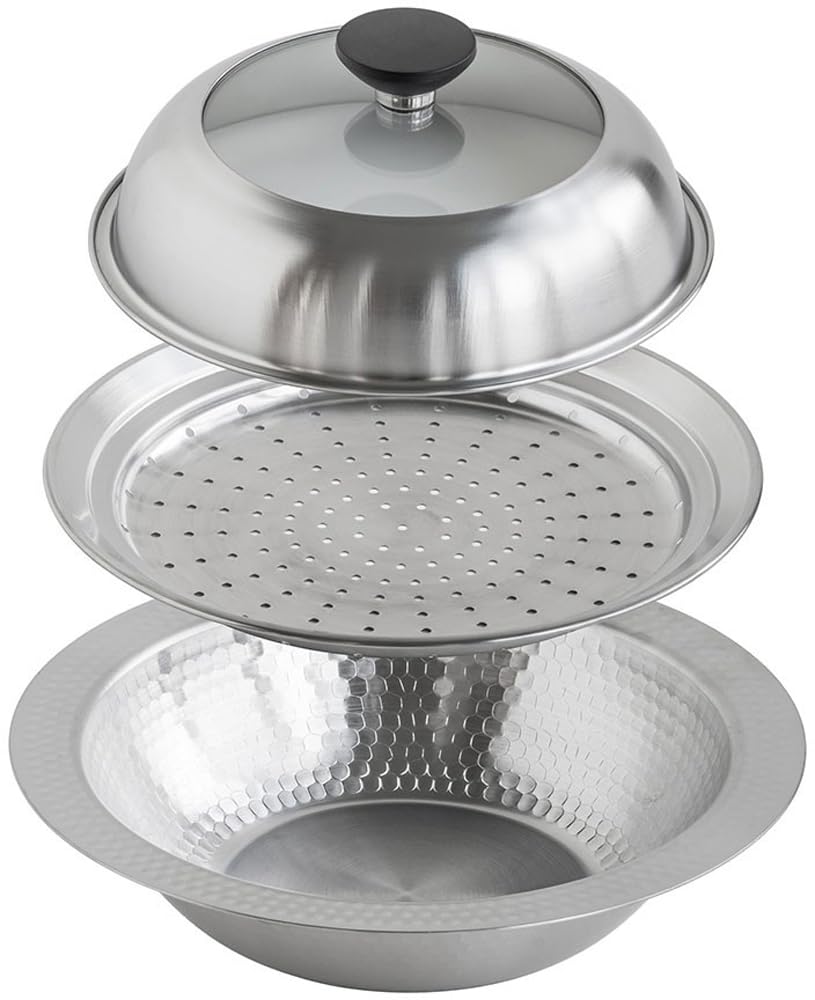 Arkadia Japan Shimomura Kihan Seamless Stainless Steel Tabletop Pot With 47579 Steamer, 22Cm,