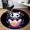 1pc Skelcat Office Round Area Rug, Indoor Mat Suitable For Office, Under Office Chairs Bedroom Living Room Home Decor, Room Deco