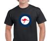 Australian Flag Round Circle Kangaroo Air Force Roundel Symbol Black Tee Shirt