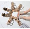Plus Size 36-45 Shoes for Women Elegant Summer Women Platform Wedges Elastic Band Rhinestone Casual Beach Sandals