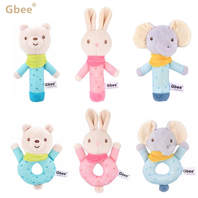 Gbee Plush Animal Baby Rattle - Infant Soothing & Education Toy