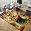 Sailing ship map rug for study room nautical adventure design home office carpet Anti slip carpet can be machine washed