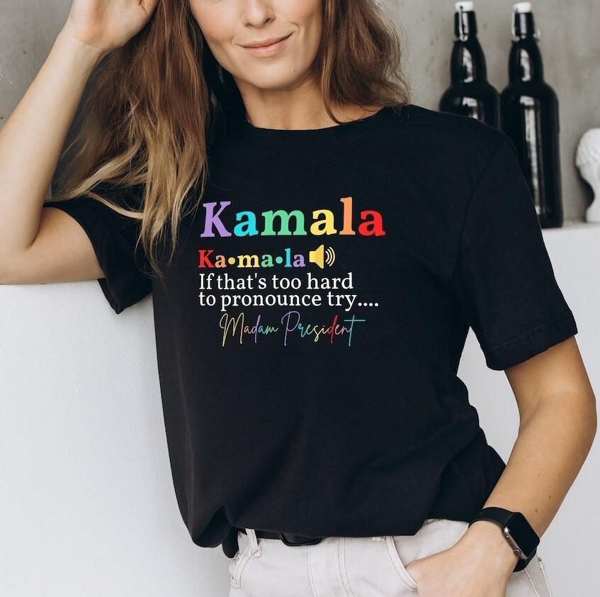 Madam President Shirt Kamala Harris Election 2024 Colors Kamala Shirt Unisex T-Shirt L