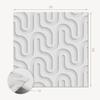 Set of Vinyl Tiles with a 3D Waves Motif for the Bedroom 9x30x30 Cm