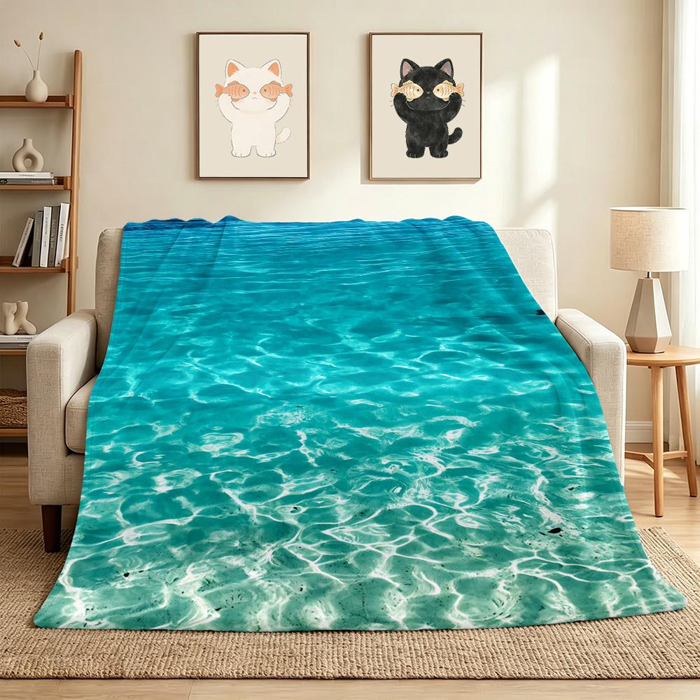 Ocean Floor Flannel Blanket Throw Blanket Soft Warm Sofa Bed Camping home Decor Unique Christmas Gift C9261749