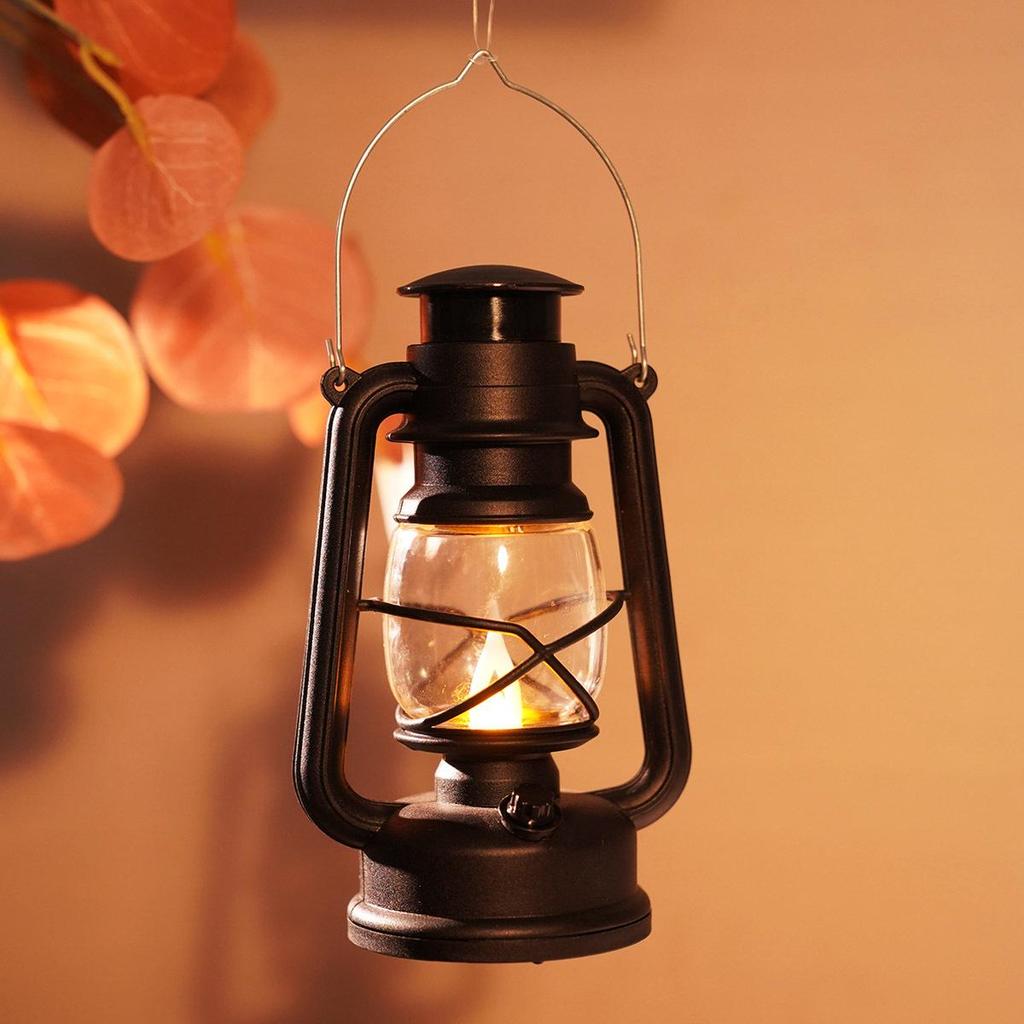 Retro Handheld Kerosene Lantern - Camping, Tent, and Decorative Small Night Light with Electronic Candle Atmosphere
