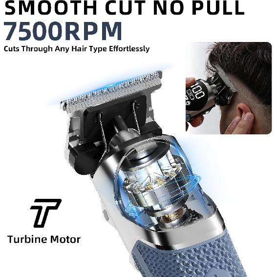 6-in-1 Professional Beard Trimmer for Men, IPX6 Waterproof Electric Shaver Razor, Cordless Body Hair Trimmer for Mustache, Nose, Type-C Mens Gooming