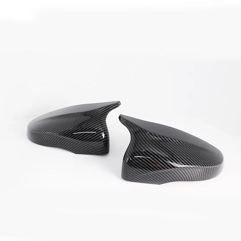 Black Sports Style Rear Mirror Cover Replacement with Carbon Fiber Pattern for Volkswagen VW Golf6 MK6 2008-2012
