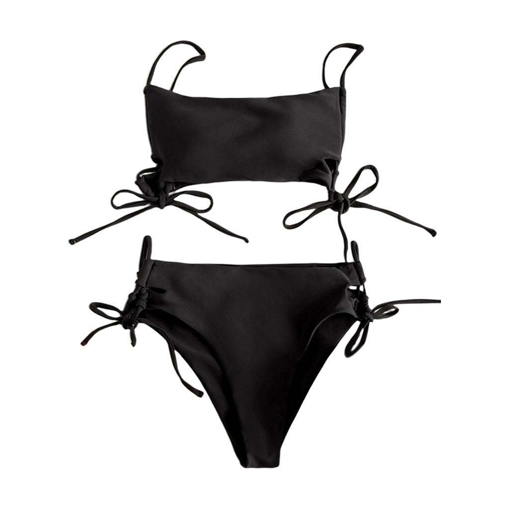 Female Swimming Suit Screw Thread Bikini Set 2 Pieces Sport Beach Suit Women Sport Bra With Triangle Shorts