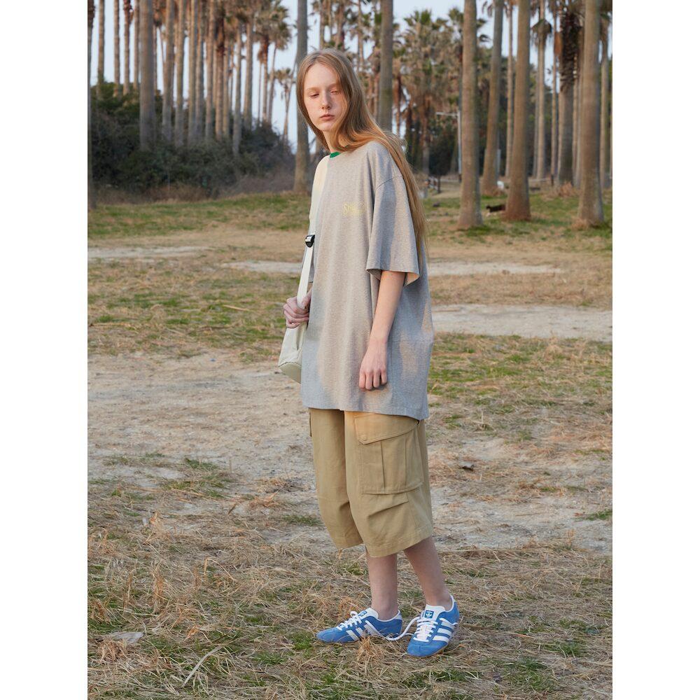 Saendeusaundeu (Unisex) Basic Cocoon Fit T-Shirt Gray