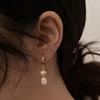 Korean Ins Blogger Fever Same 3 Gold Balls Pendant Earrings French Style Minimalist Jewelry Women