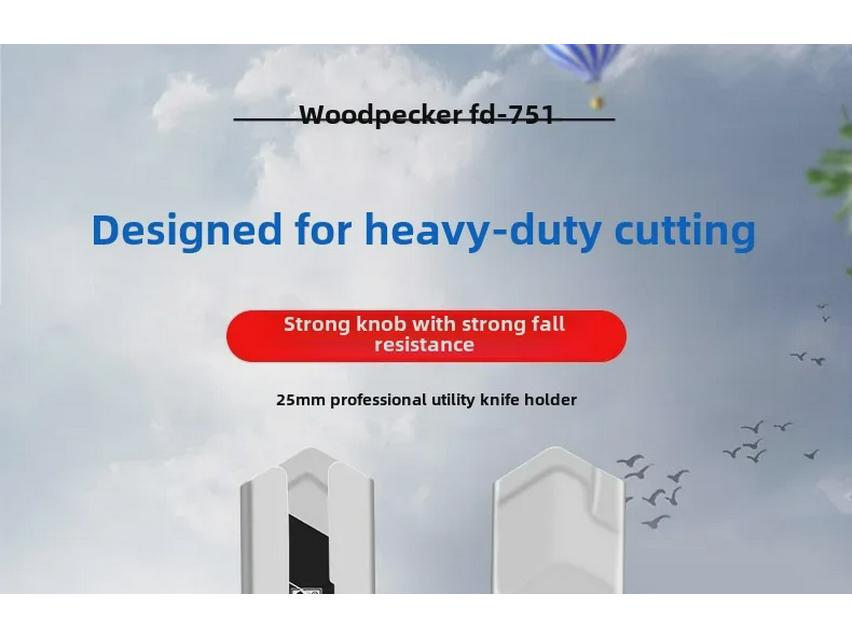 Woodpecker 25mm Heavy-Duty Utility Knife for Cutting Paper, Leather, and Wallpaper