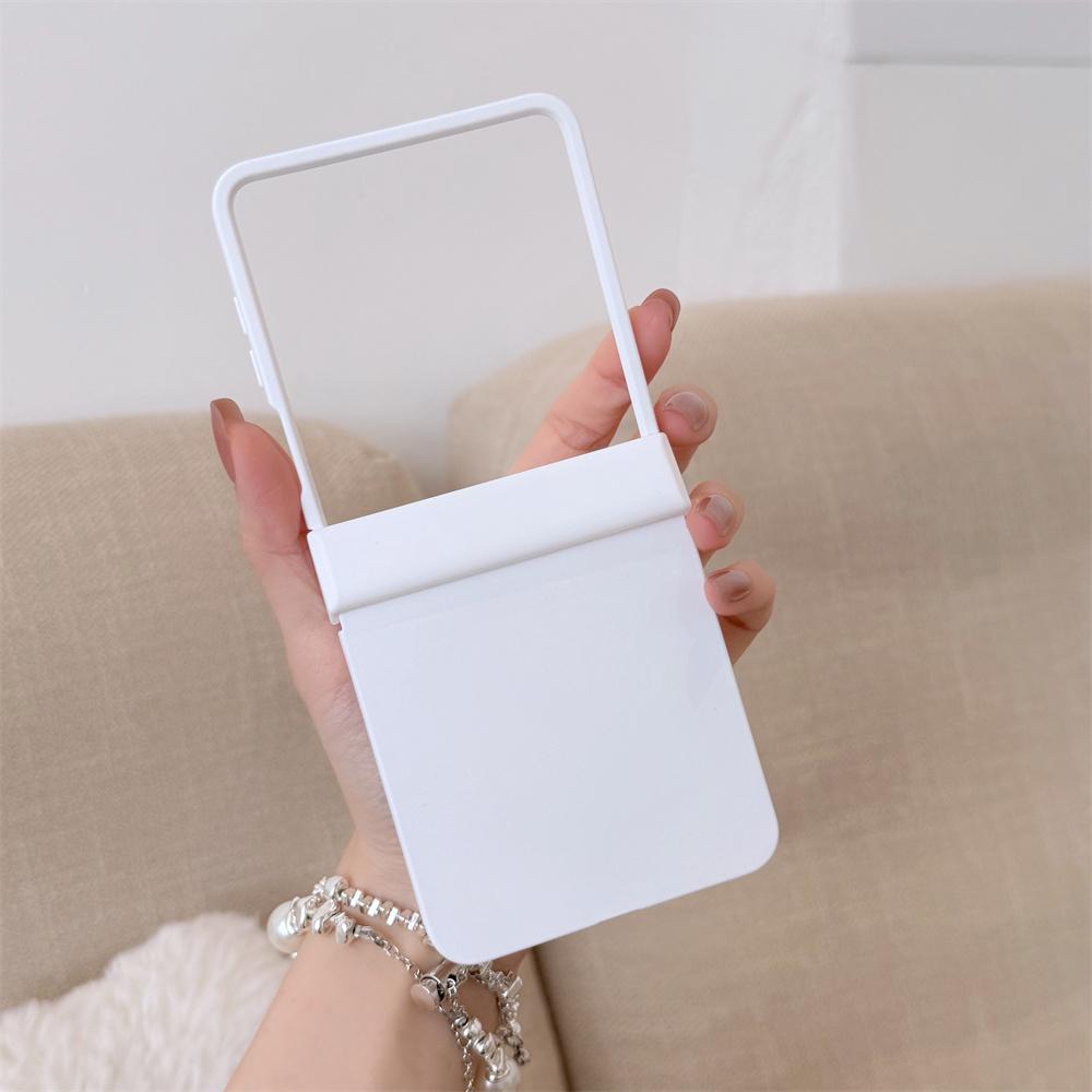 Hinge Protective Cover Phone Case for Samsung Galaxy Z Flip 7 FE 6 5 4 3 Flip7 Flip6 Flip5 Solid Color Macaron Hard Shell Cases