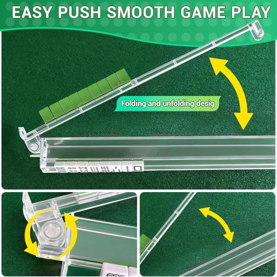 4Pcs Mahjong Rack with Pusher Heavy Duty Portable Multifunctional American Mah Jongg Tile Holder Push Ruler Mahjong Accessories