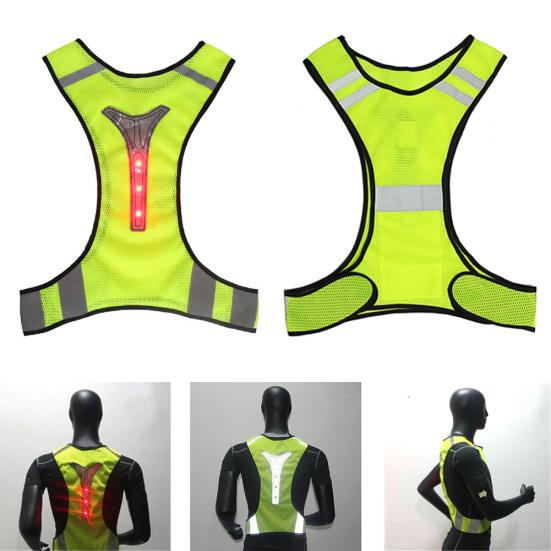 LED Reflective Night Running Cycling Safety Warning High Visibility Vest Jacket