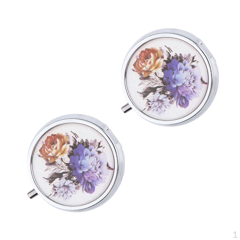 

2 шт. Отделения Кейс для теней из нержавеющей стали Органайзер для таблеток Контейнер для ежедневного использования или путешествий