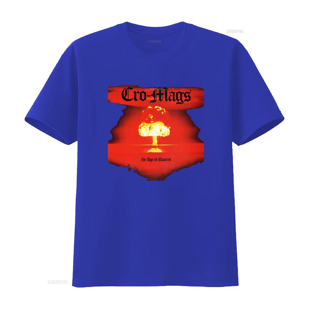 CRO MAGS The Age of Quarrel Print T-Shirt für Herren Rockband-Stil vintage gewaschen Lässig Stilvoll Grafik Streetwear Bequem