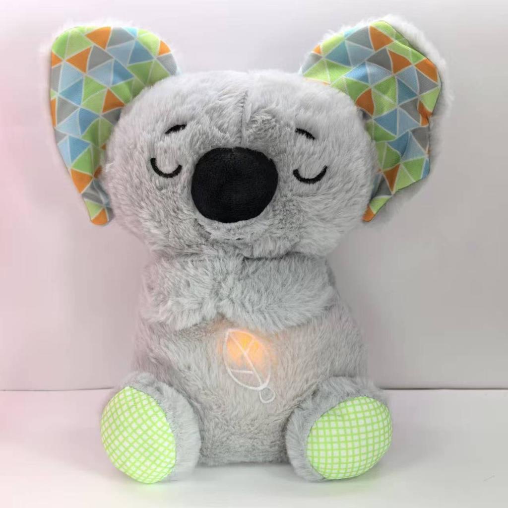 Baby Breathing Soothing Plush Toy Doll Toy Children Soothing Music Sleep Companion Sound and Light Doll Toy Gift