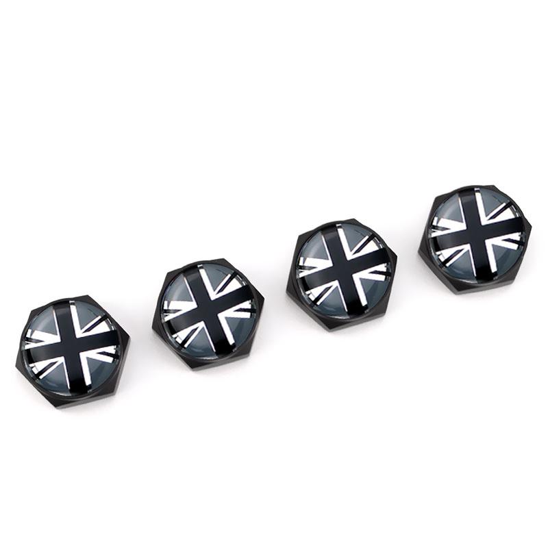 4Pcs USA Italy Germany British Flag Metal Screws License Plate Bolts For VW BM Aud Car Accessories