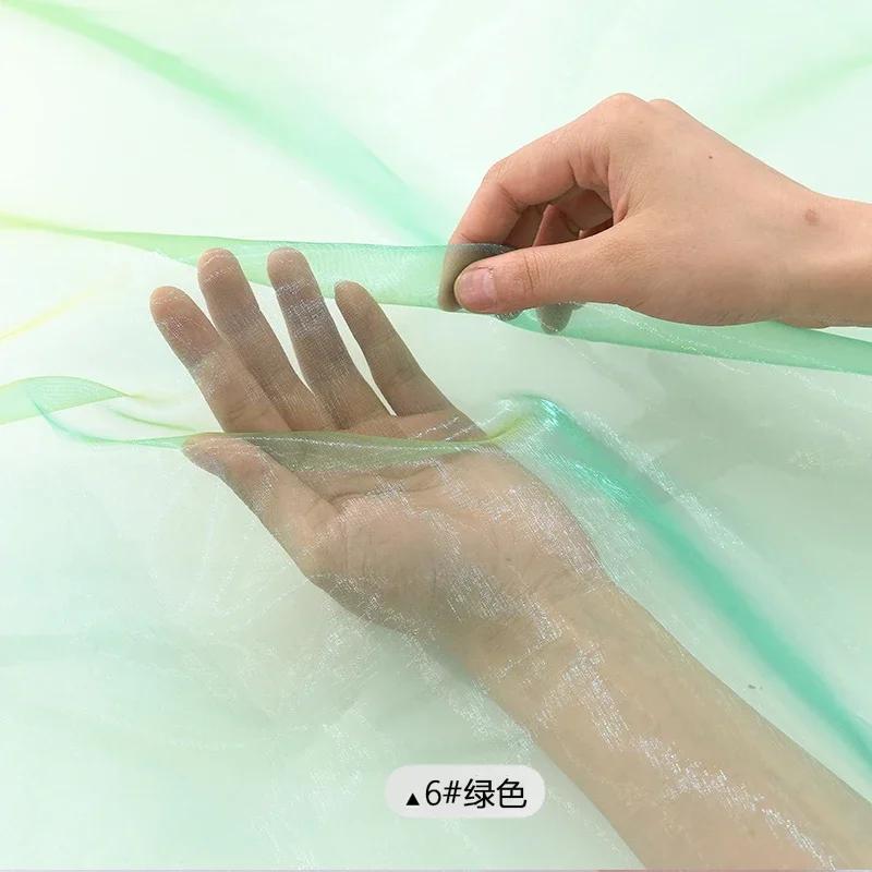 Encrypt Transparent Sparkling Phantom Organza Fabric For Wedding Decoration, Headbands, Stage Dresses, Handmade DIY Fabric
