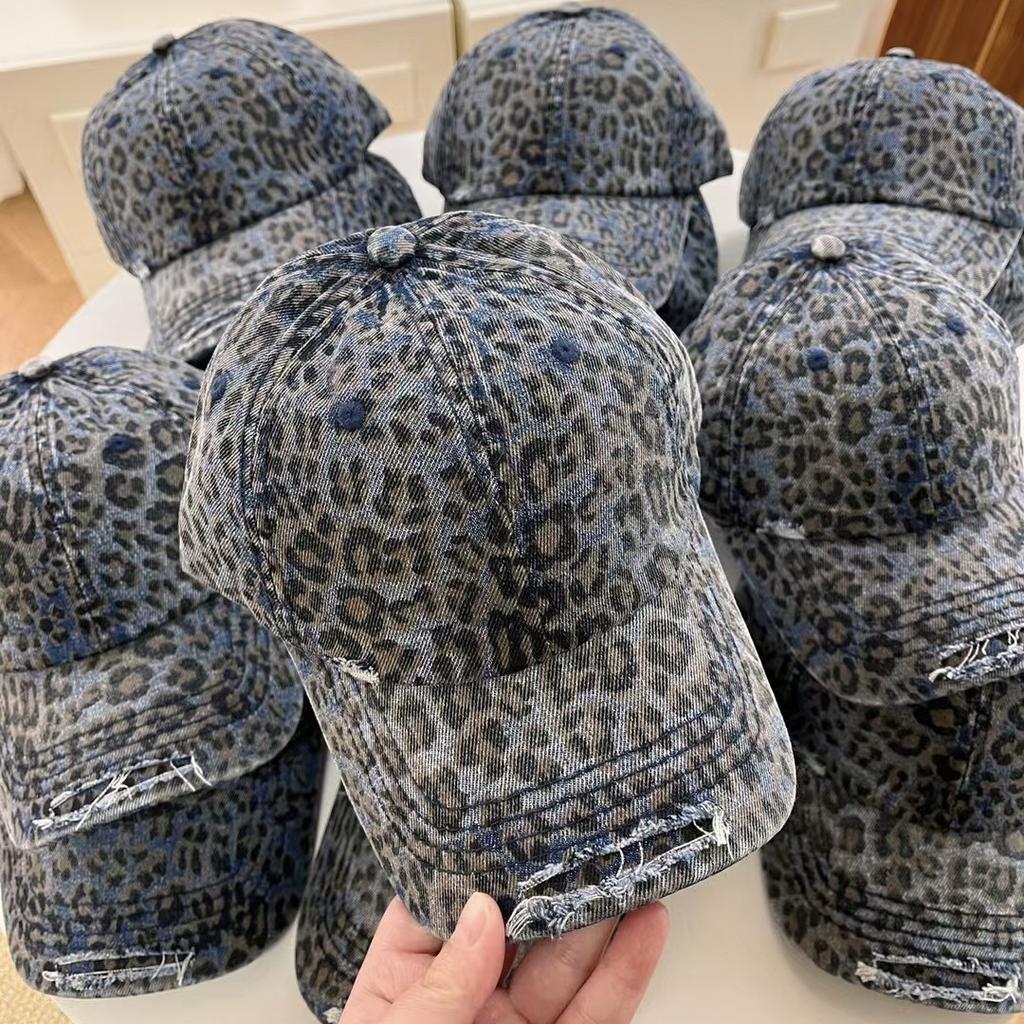 Cappellini da Baseball Leopardati Donna Lavati Vintage Street Primavera Autunno Snapback Cappelli Per Donne Uomini Cappello da Papà Parasole Visiera Cappellino