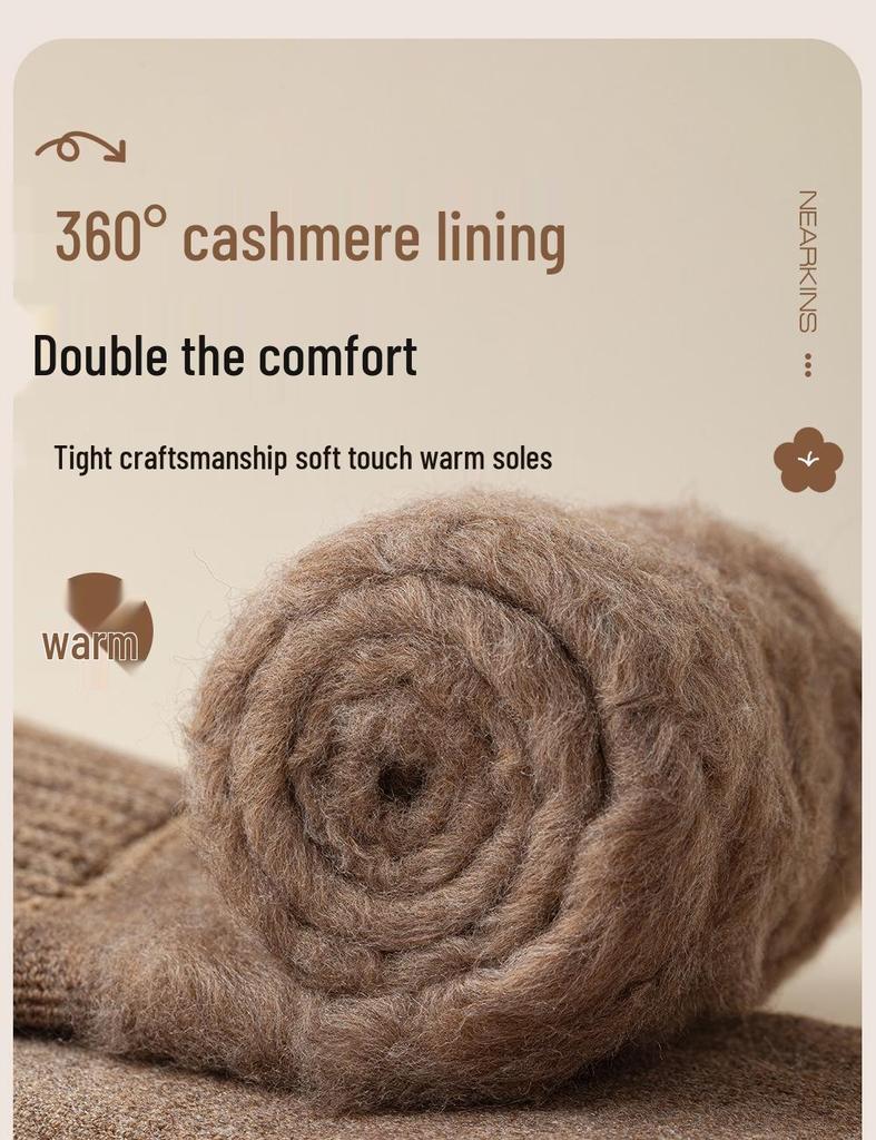 Women's Wool Over-the-Knee Fleece-Lined White Socks - Imitation Cashmere Long, Maternity Plus Size, Thick, Warm, Autumn & Winter Style