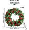 Red Berry & Green Leaf Christmas Wreath for Wall Hanging & Window Display