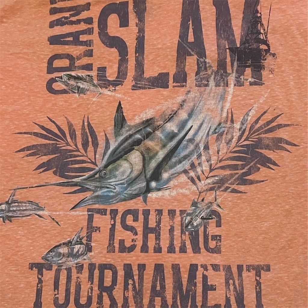 Margaritaville T-Shirt Unisex 3XL Orange Grand Slam Fishing Pocket Graphic XL