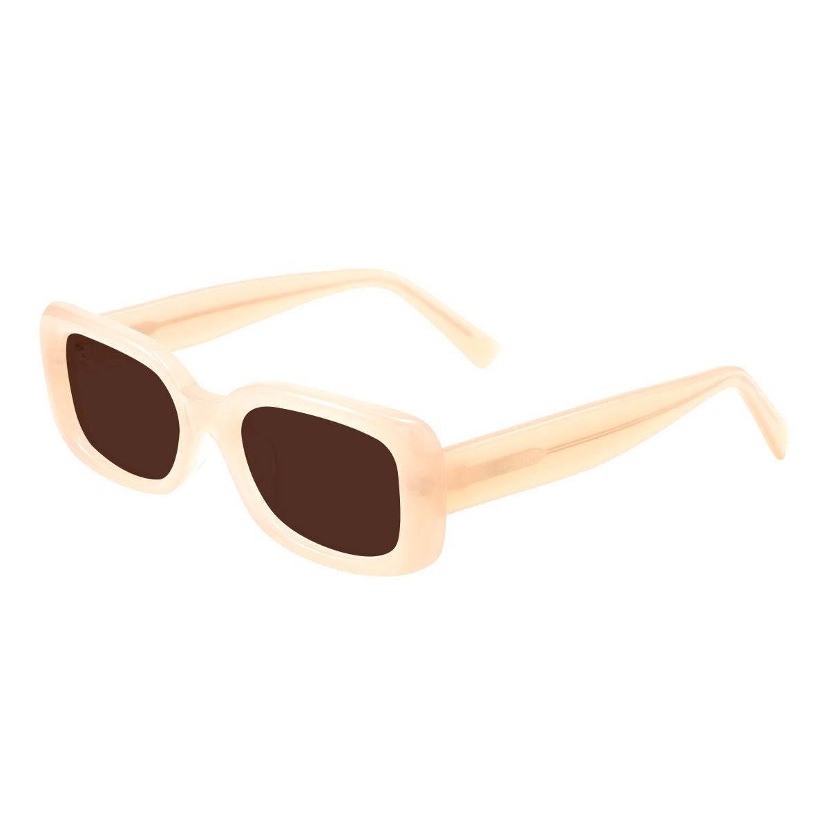 

Women Square Polarized Prescription Sunglasses Rectangle Fashion Retro Classic Travel Driving Optical Sun Glasses UV400 Shades Single Version&1.56&None слоновая кость