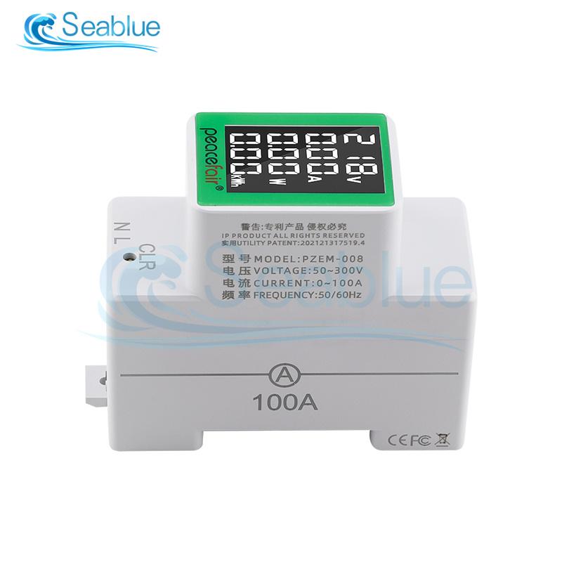 AC50-300V/100A Voltage And Current Test Meter Tester AC Digital Display Multi-function Rail Meter