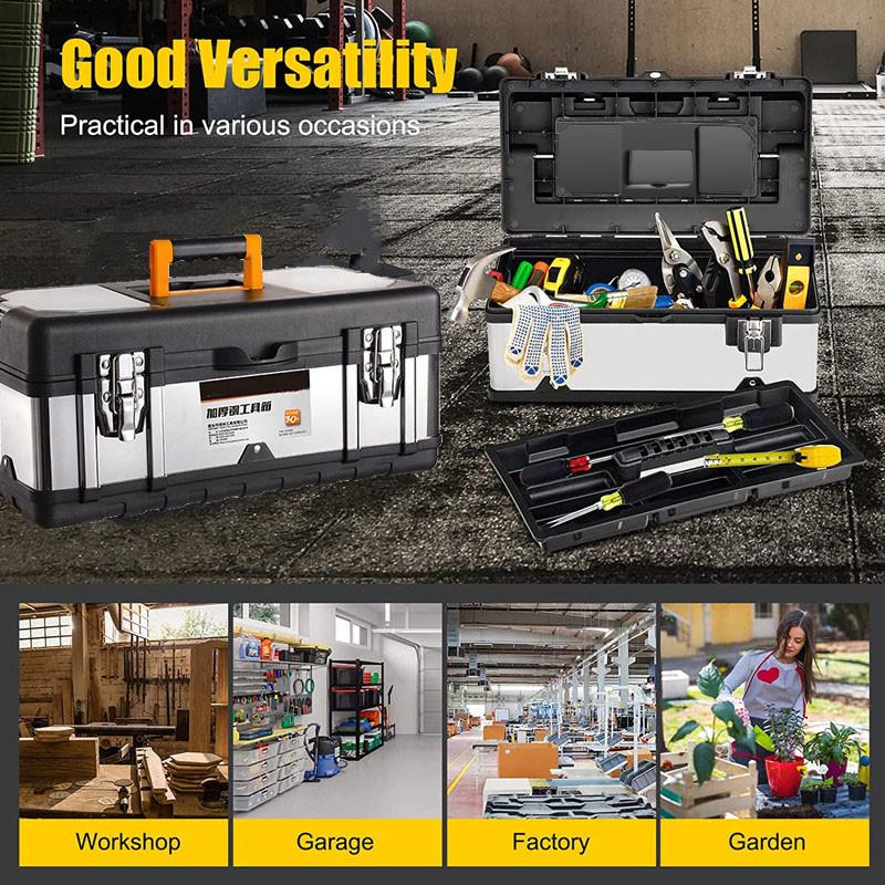 14/17/20 Inch New Double Layer Tools Storage Box with Handle Multifunctional Tool Multiple Specifications Portable Toolbox  Organizer