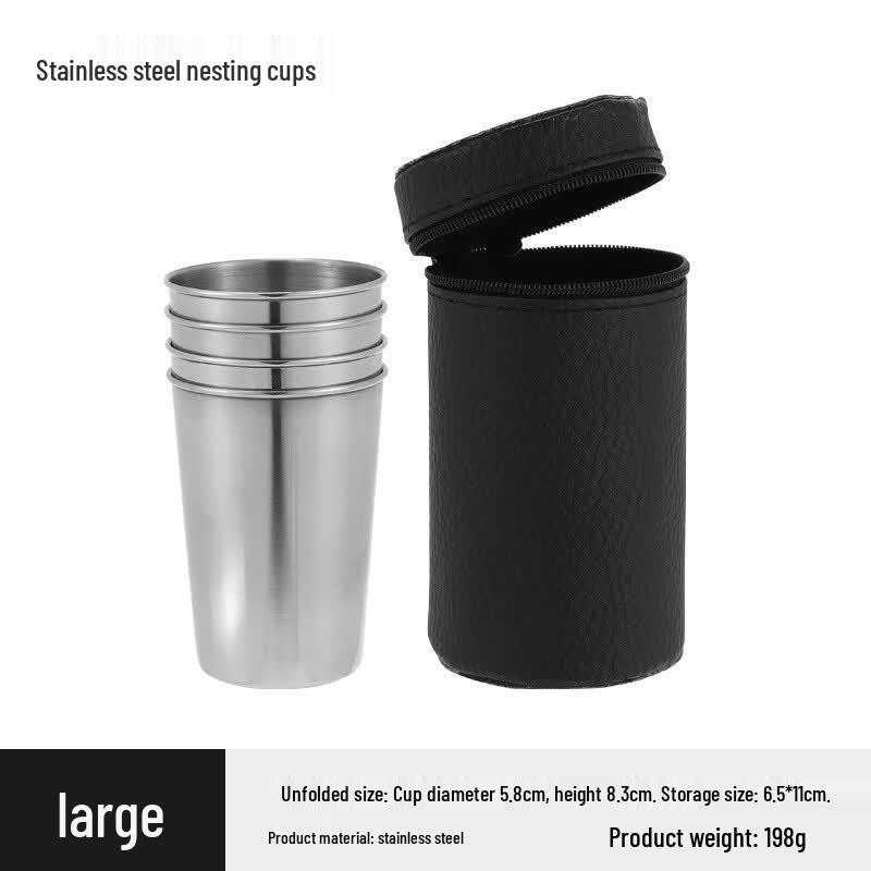 Gongzi Yu Portable Stainless Steel Outdoor Coffee Cup Set