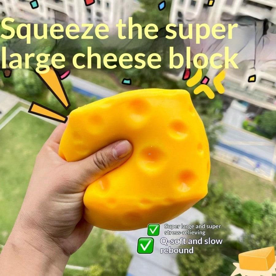 1Pc Extra Large Cheese Squeezy Squishy Toy - Stress Relief Decompression Squeeze Toy