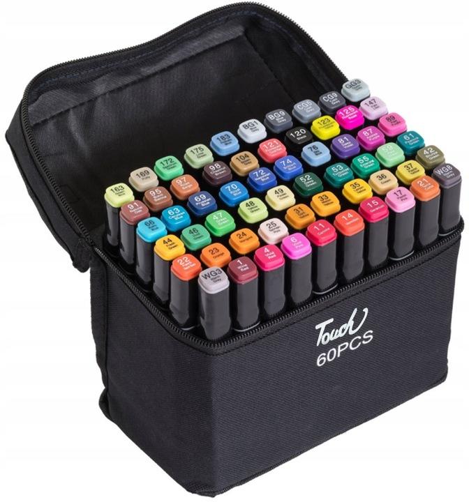 Alcohol markers set of 60 colors, felt-tip pens, double-sided markers