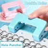 DIY Punching Tool Double Holes Puncher Metal Round Paper Puncher Round Hole Puncher  Stationery