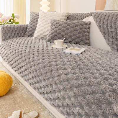 Winter Cream Wind Sofa Cushion Warm Thickened European Style Anti-skid Sofa Cover Solid Color Honeycomb Velvet Backrest Towel