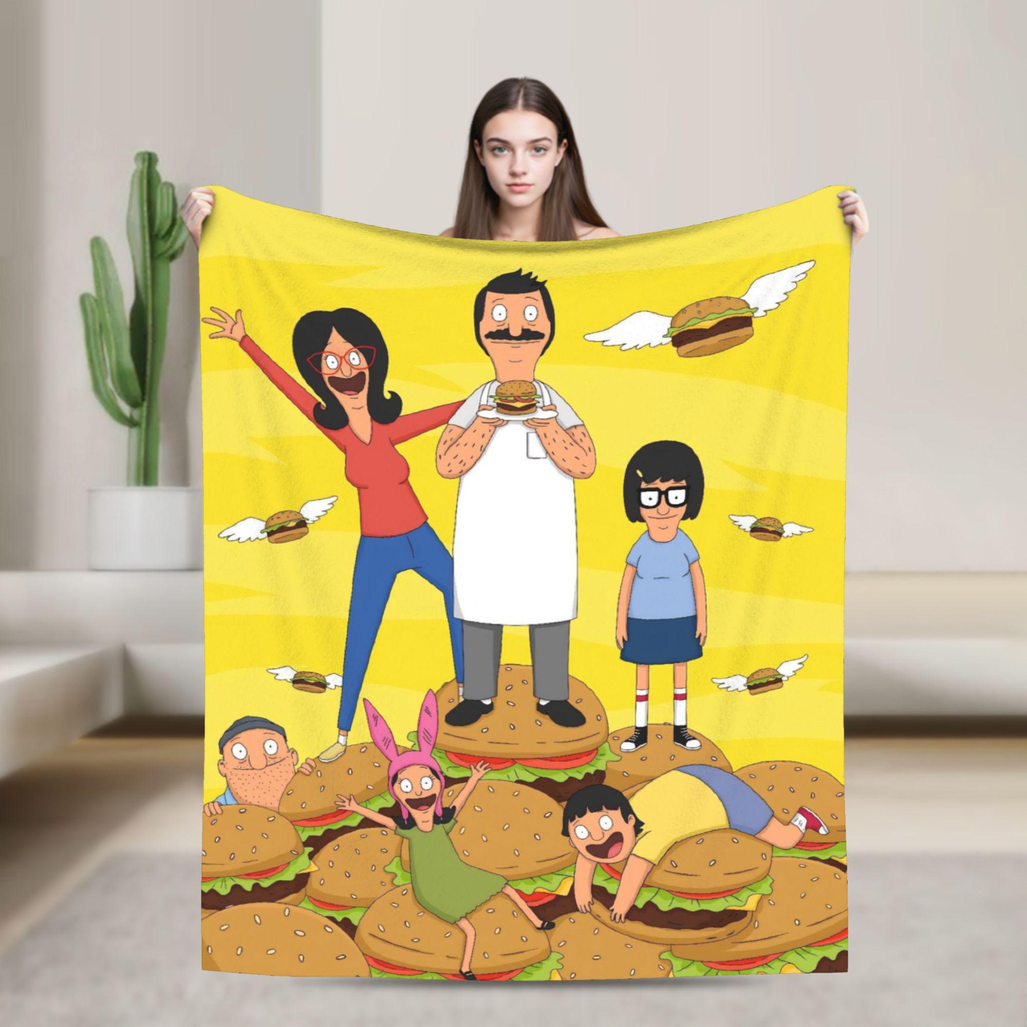 

B-Bob Burgers Thanksgiving Blanket Multi-size Warm Cozy Fluffy Throw Blankets for Sofa Couch and Bed 75cmx90cm