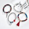 Ethnic Wind Wings Bracelet Round Card Letters Multilayer Tassel Beaded Bracelet Vintage Bracelet