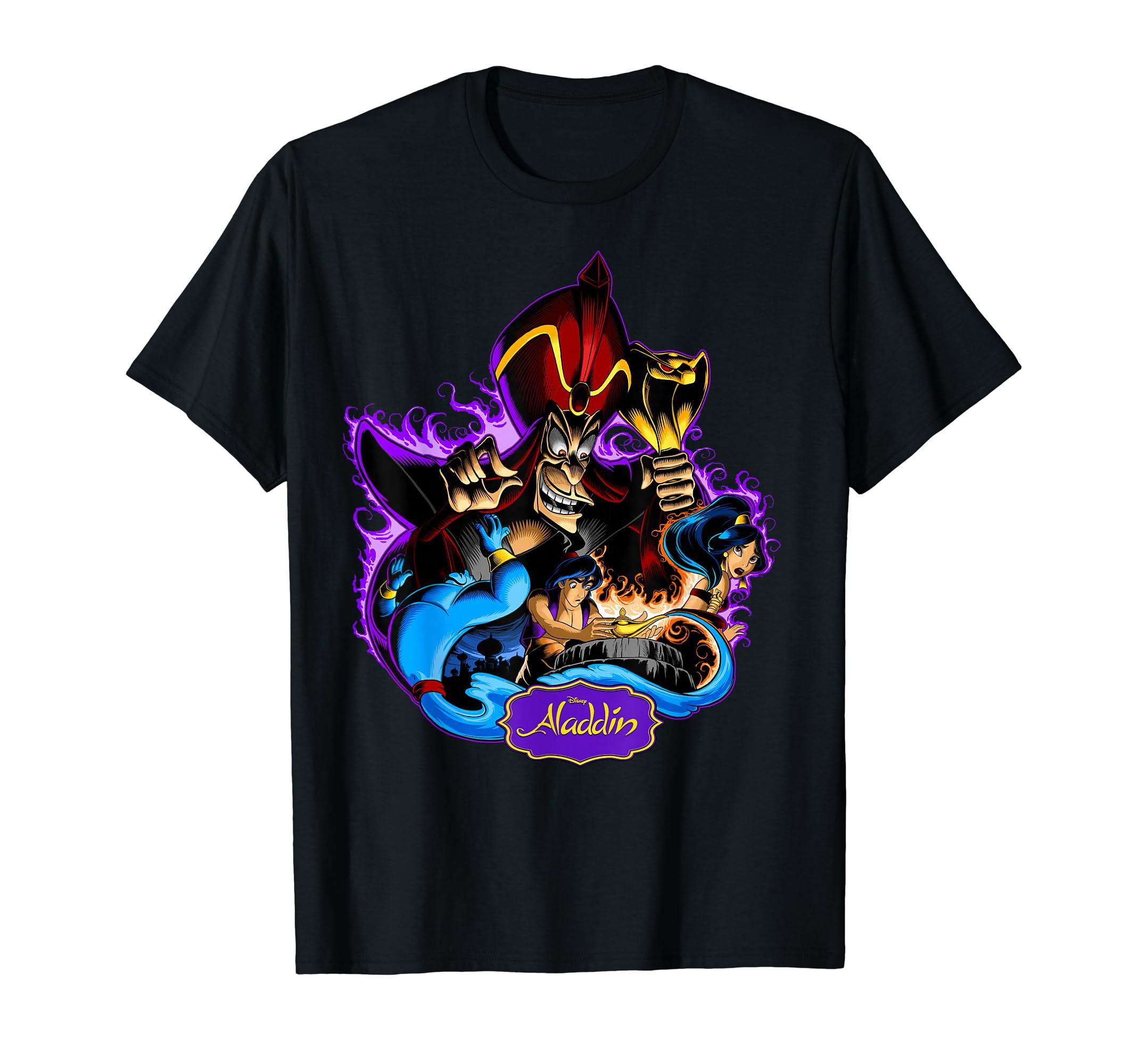 

Disney Aladdin Jafar Genie Jasmine Art Graphic T-Shirt