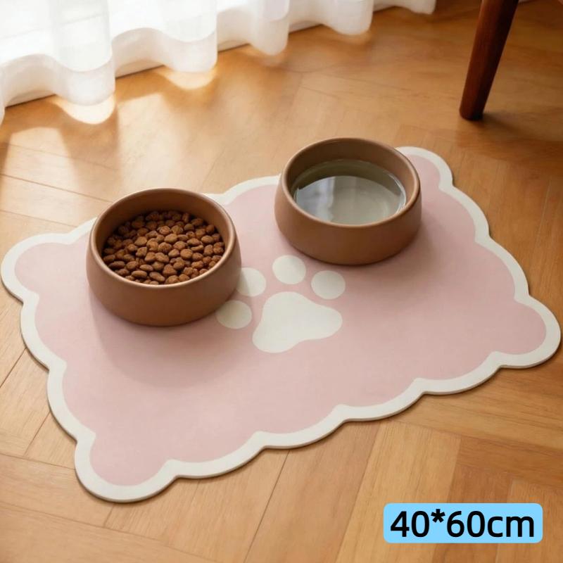 Waterproof Non Slip Pet Feeding Mat Absorbent Wavy Edge Easy Clean Pad for Cats Puppy Pet Feeding Supplies