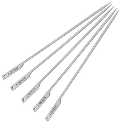 5 stücke 10 Zoll Flache Ti Grill Spieße Outdoor Hinterhof Picknick BBQ Grillen Kabob Spieße BBQ Sticks