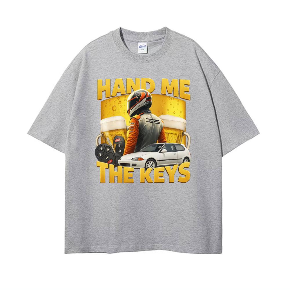 Dej mi klíče Vtipné Tričko s Alkoholem Pivem Pití a Řízení Meme Trička Pánská Dámská Vintage Tričko s Krátkým Rukávem Streetwear