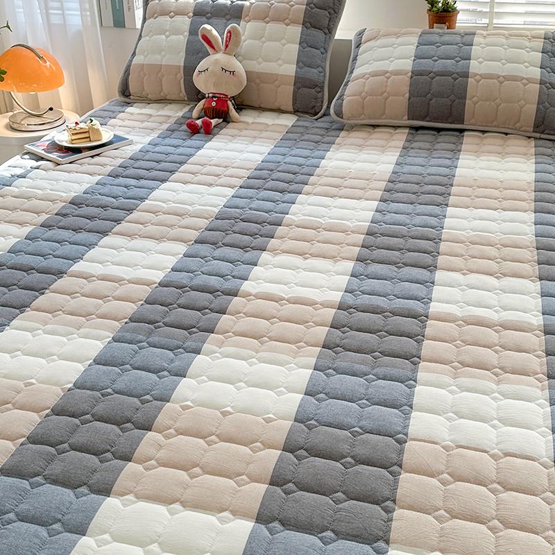 Sleeping Grid Skin Friendly Pure Cotton Thick Bed Sheet